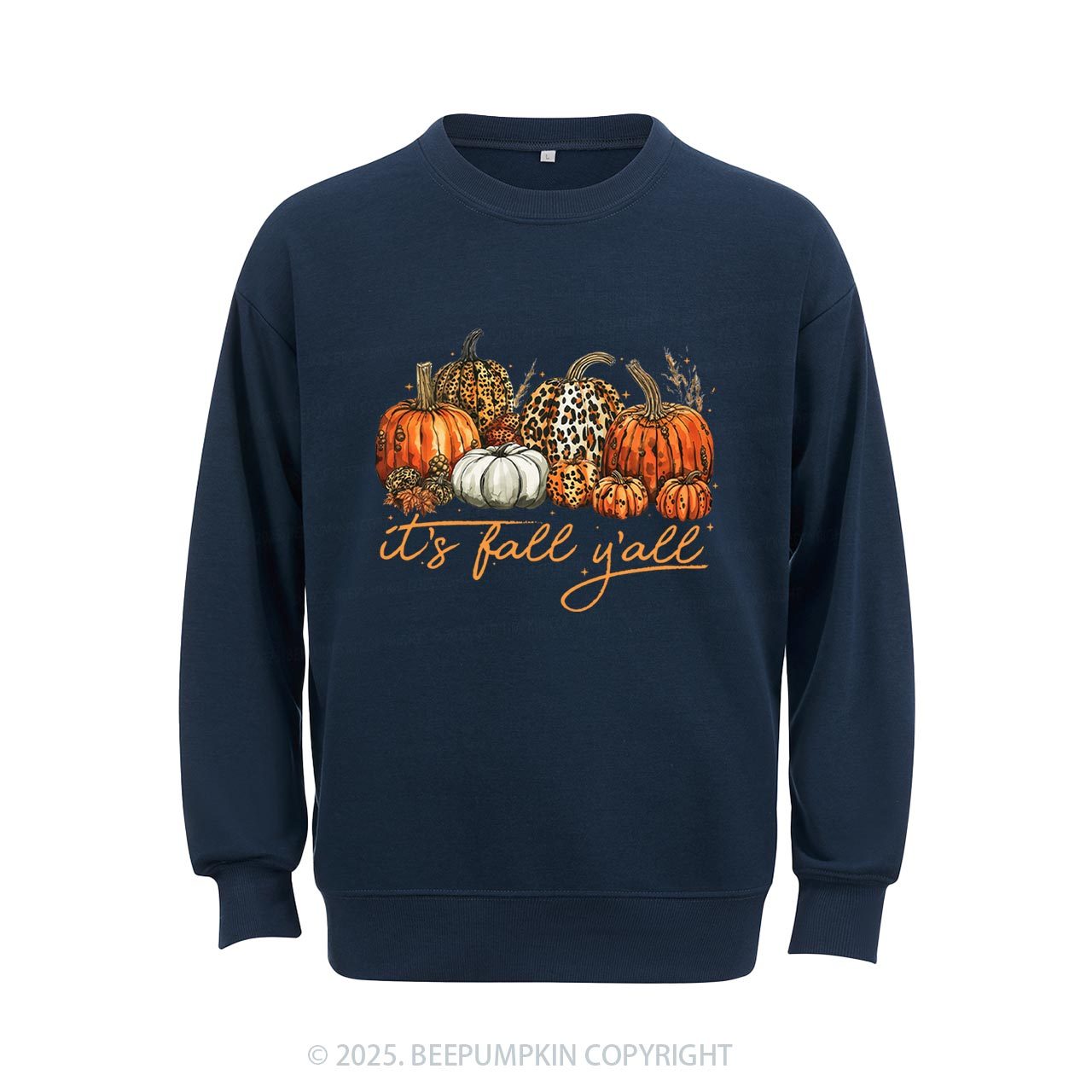 It's Fall Y'all Leopard Pumpkin Sweatshirt Beepumpkin