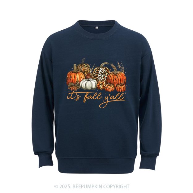 It's Fall Y'all Leopard Pumpkin Sweatshirt Beepumpkin