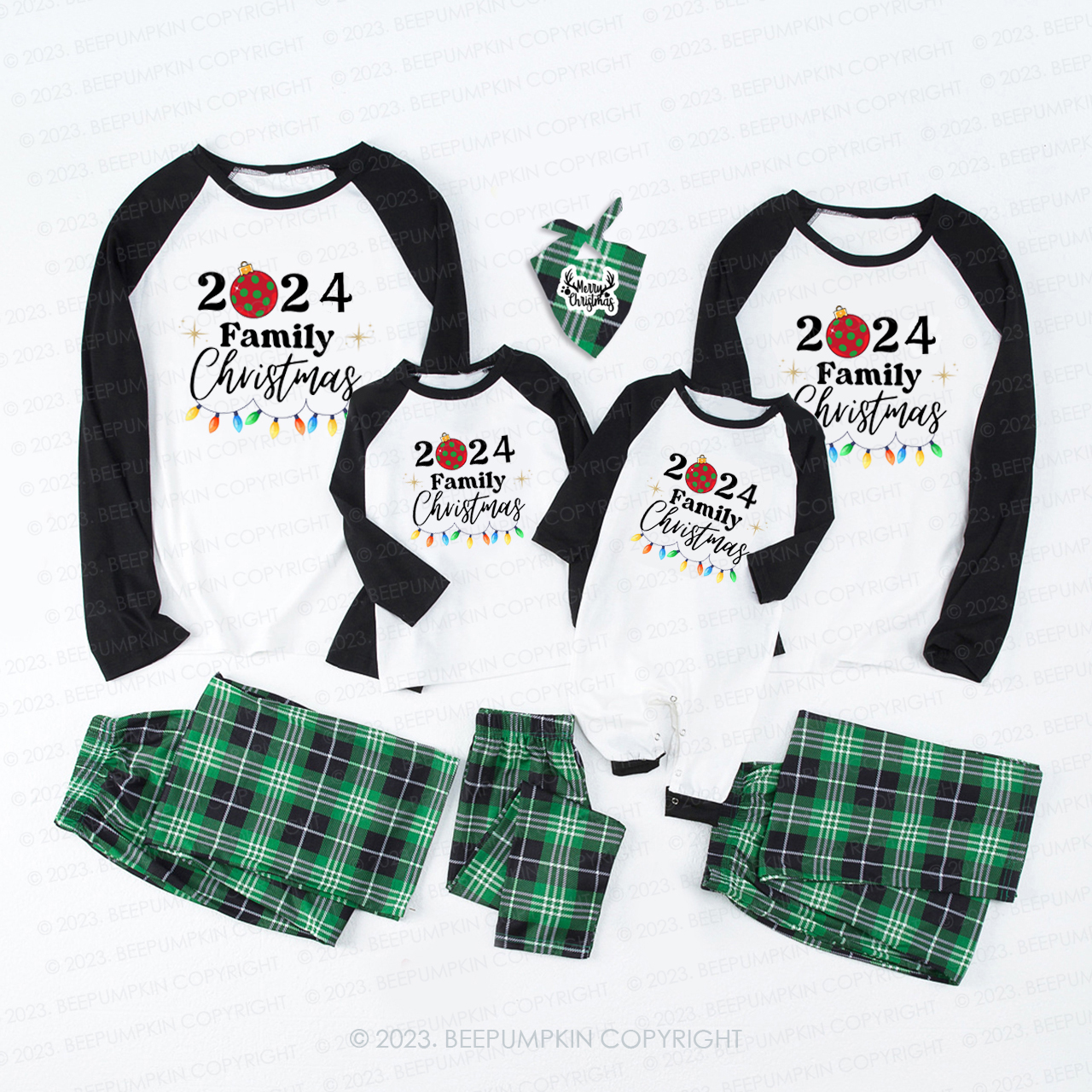 Christmas Flashing Light Ball Family Matching Pajamas Beepumpkin