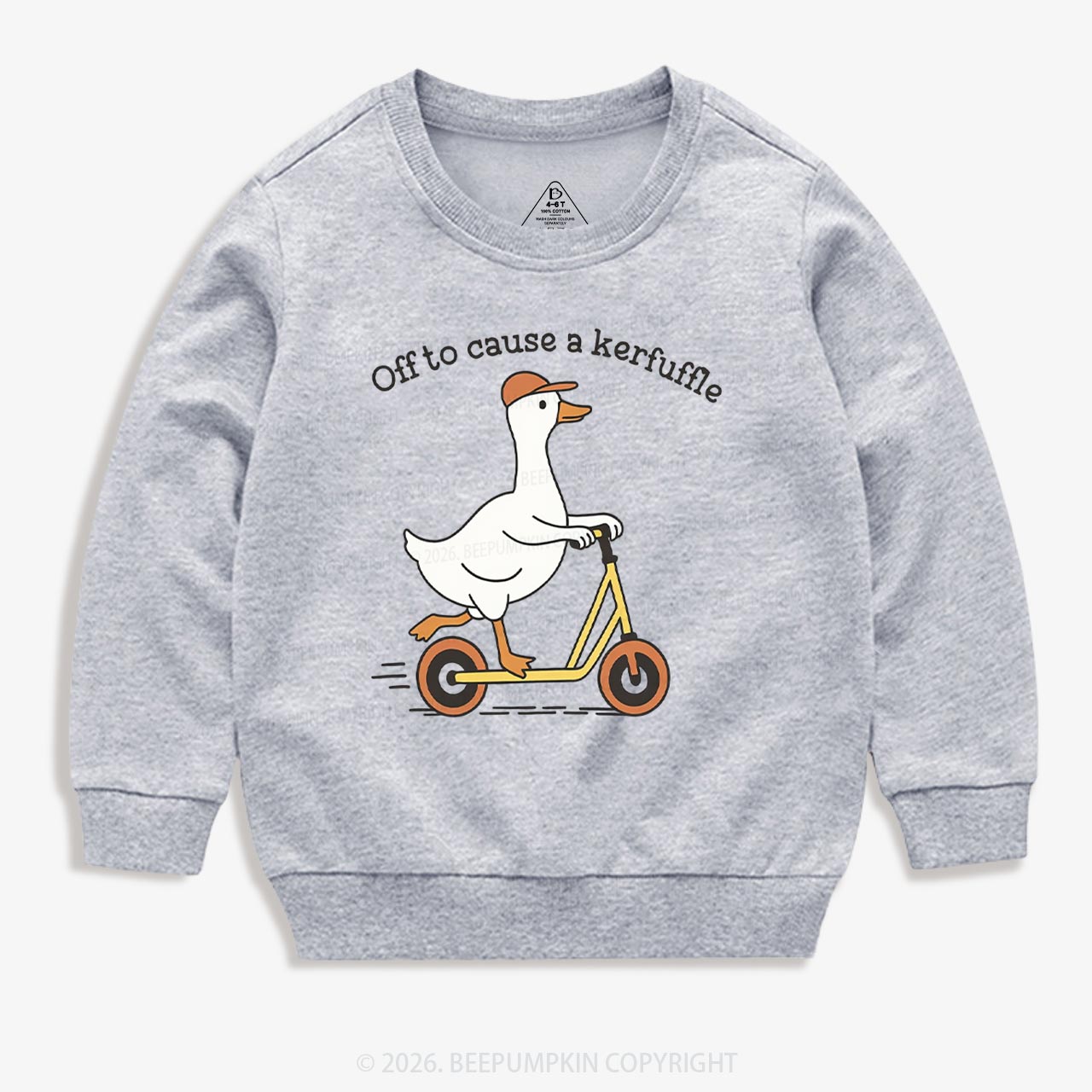 Off To Cause A Kerfuffle Silly Duck Animal Toddler&Kid's Sweatshirt