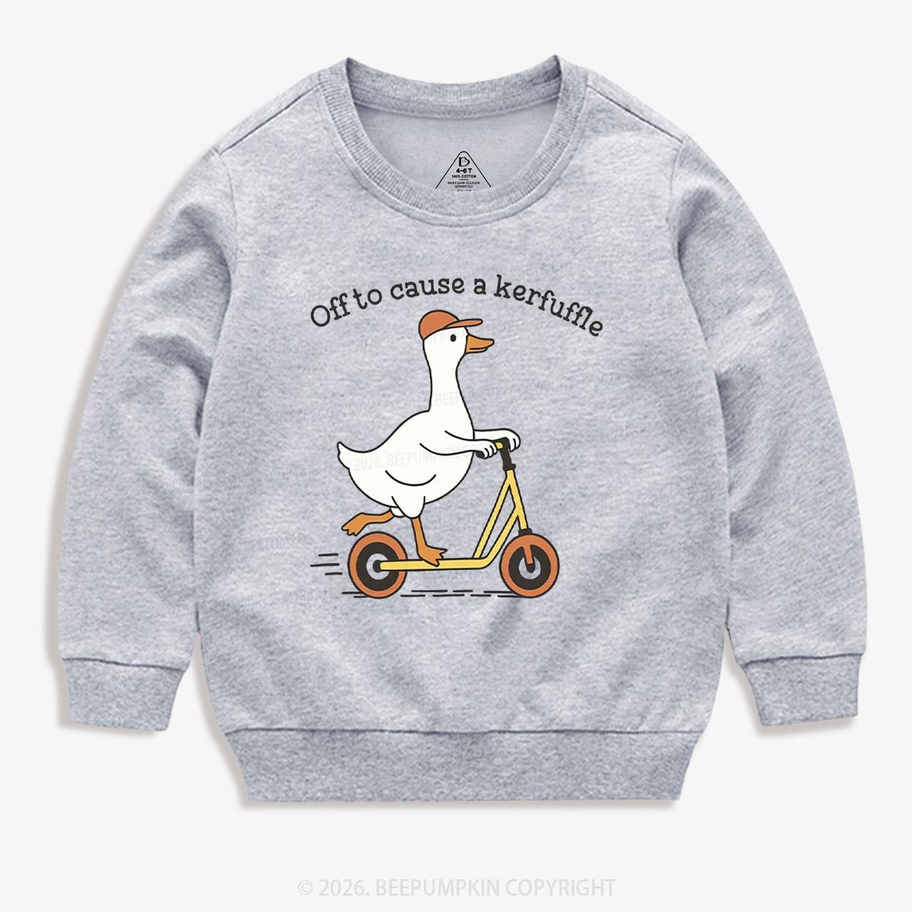 Off To Cause A Kerfuffle Silly Duck Animal Toddler&Kid's Sweatshirt