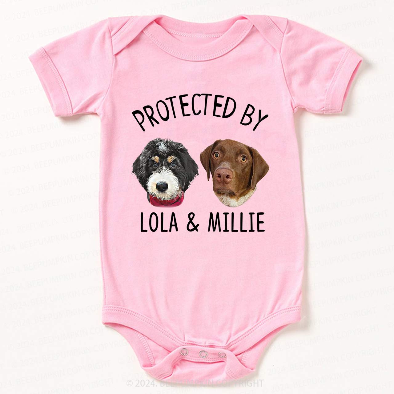 Personalized Digital Dogs And Cats Bodysuit For Baby 