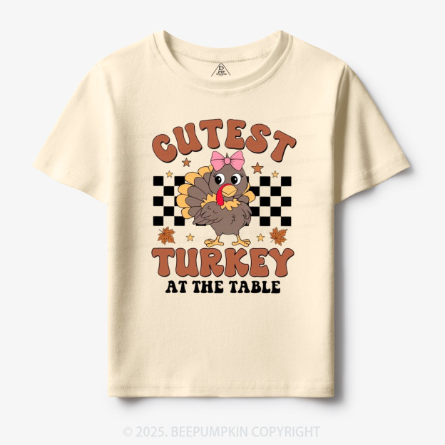 Coolest Turkey At The Table Thanksgiving Toddler&Kid's Tees Beepumpkin