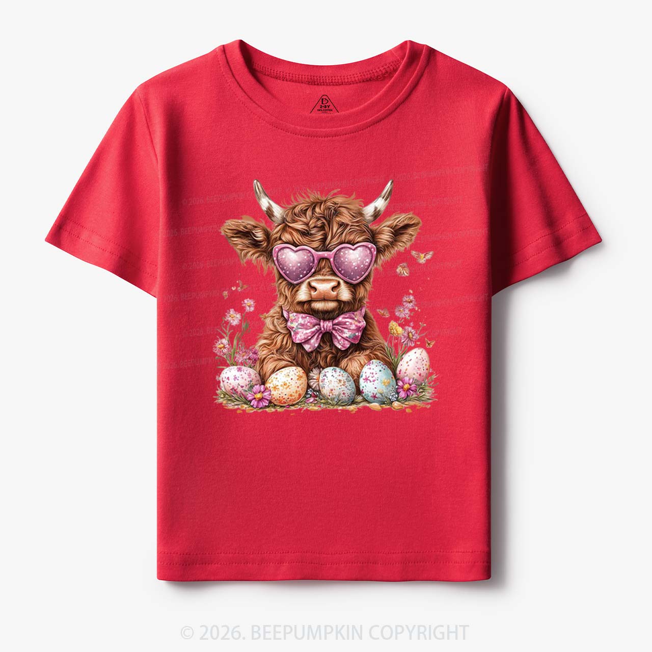 Easter Day Highland Cow Toddler&Kid's Tees