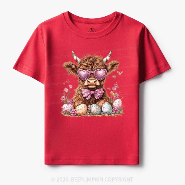 Easter Day Highland Cow Toddler&Kid's Tees