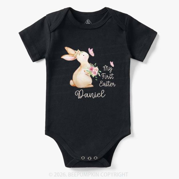 Personalized My First Easter Butterfly Kiss Bunny Baby Bodysuit