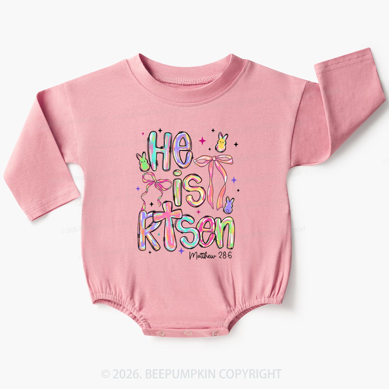Risen In Color  Candy Bunny Baby Bubble Romper