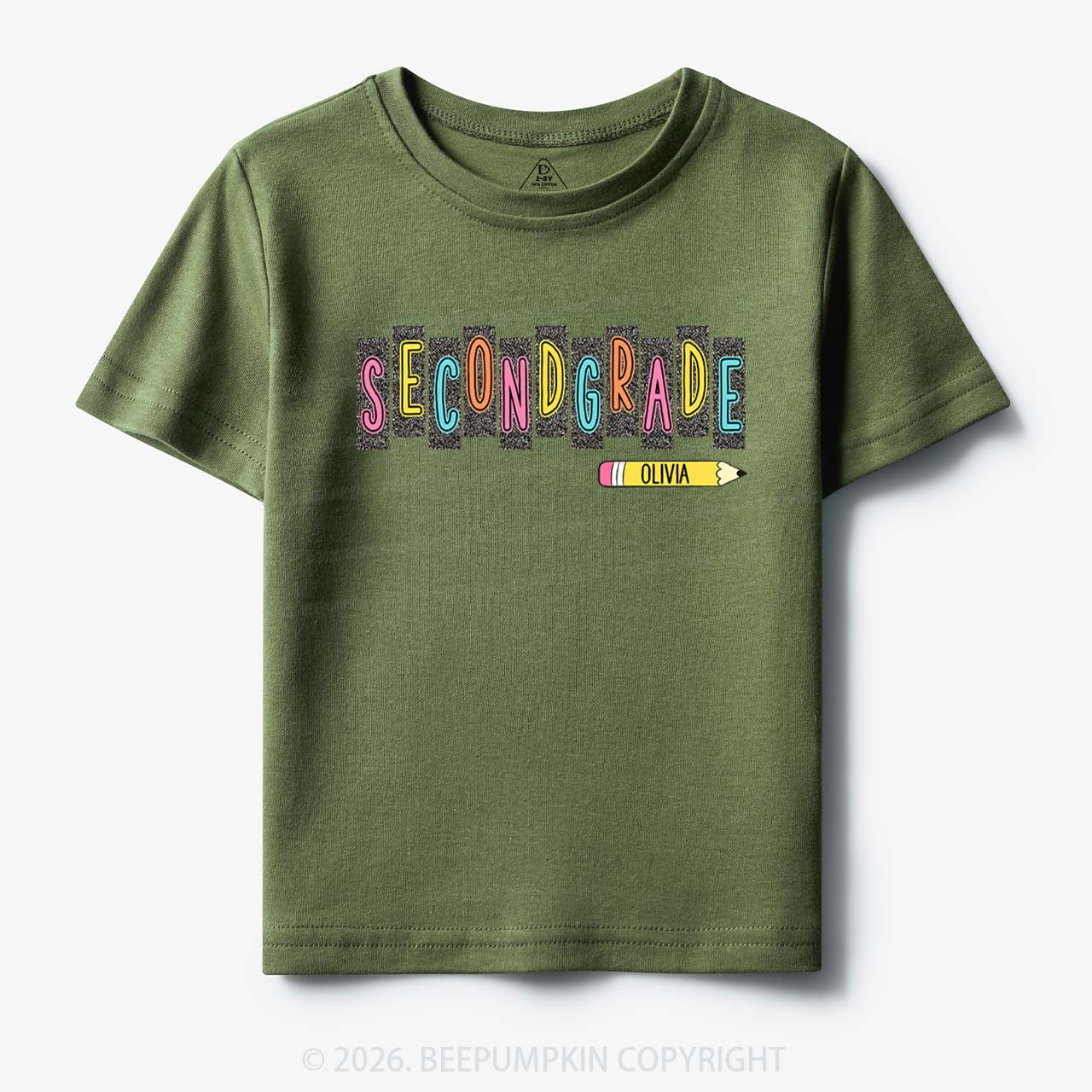 Personalized Name Preppy Daisy Floral Back to School Toddler&Kid's Tees