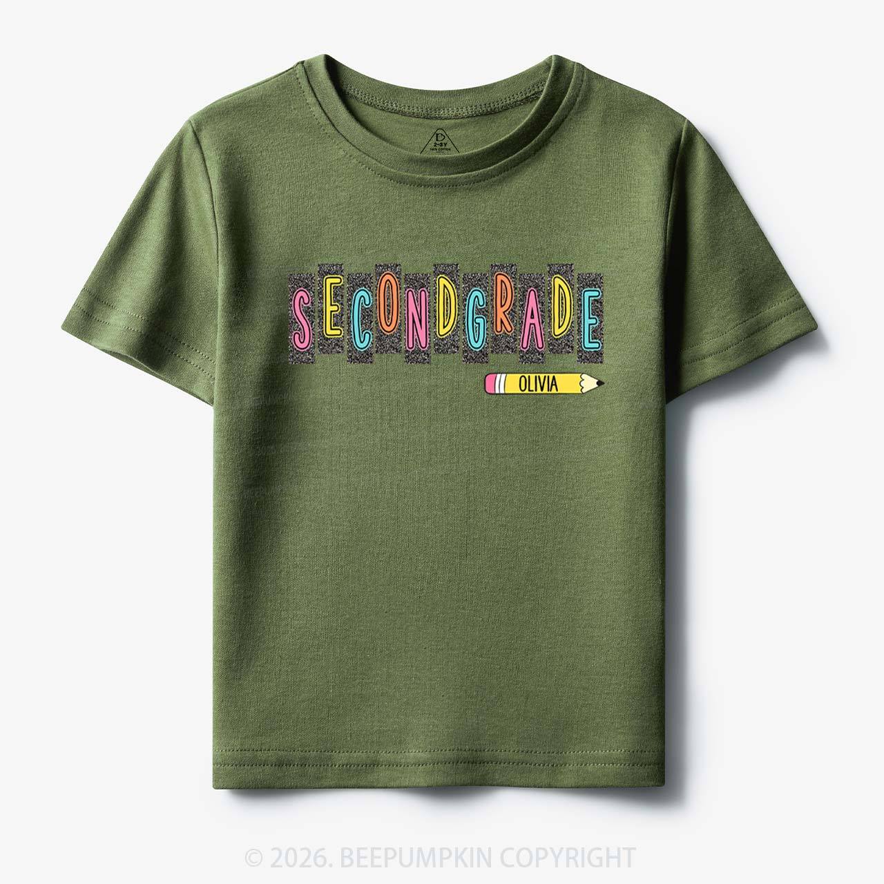 Personalized Name Preppy Daisy Floral Back to School Toddler&Kid's Tees