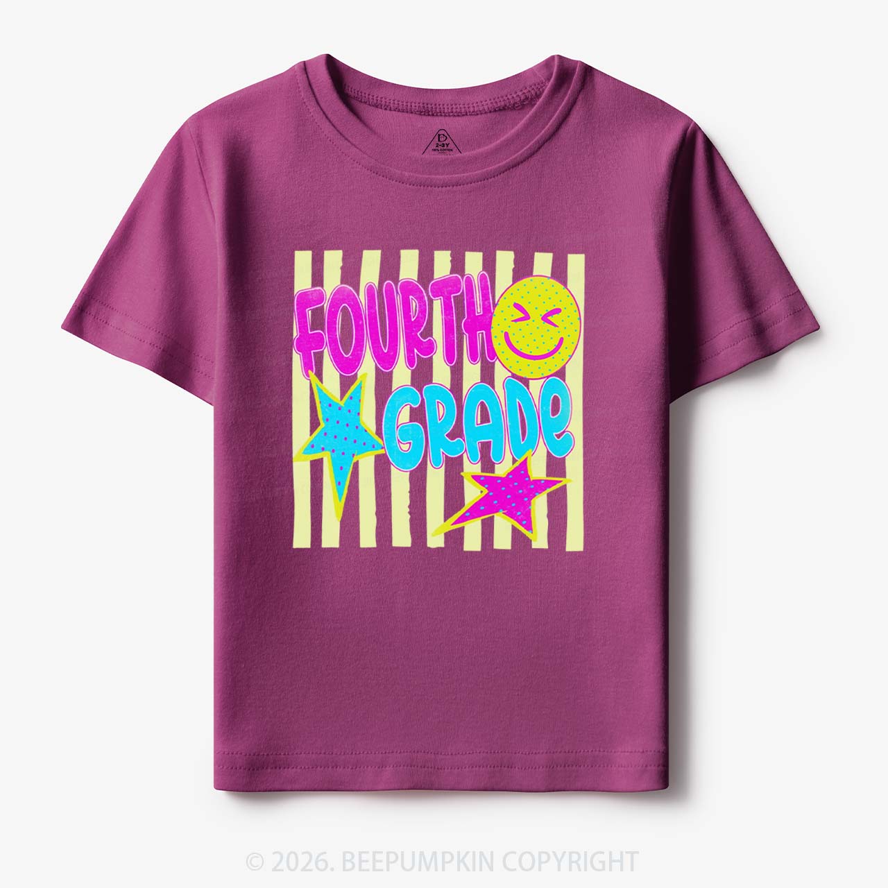 Personalized Neon Striped Grade Back To School Toddler&Kid's Tees
