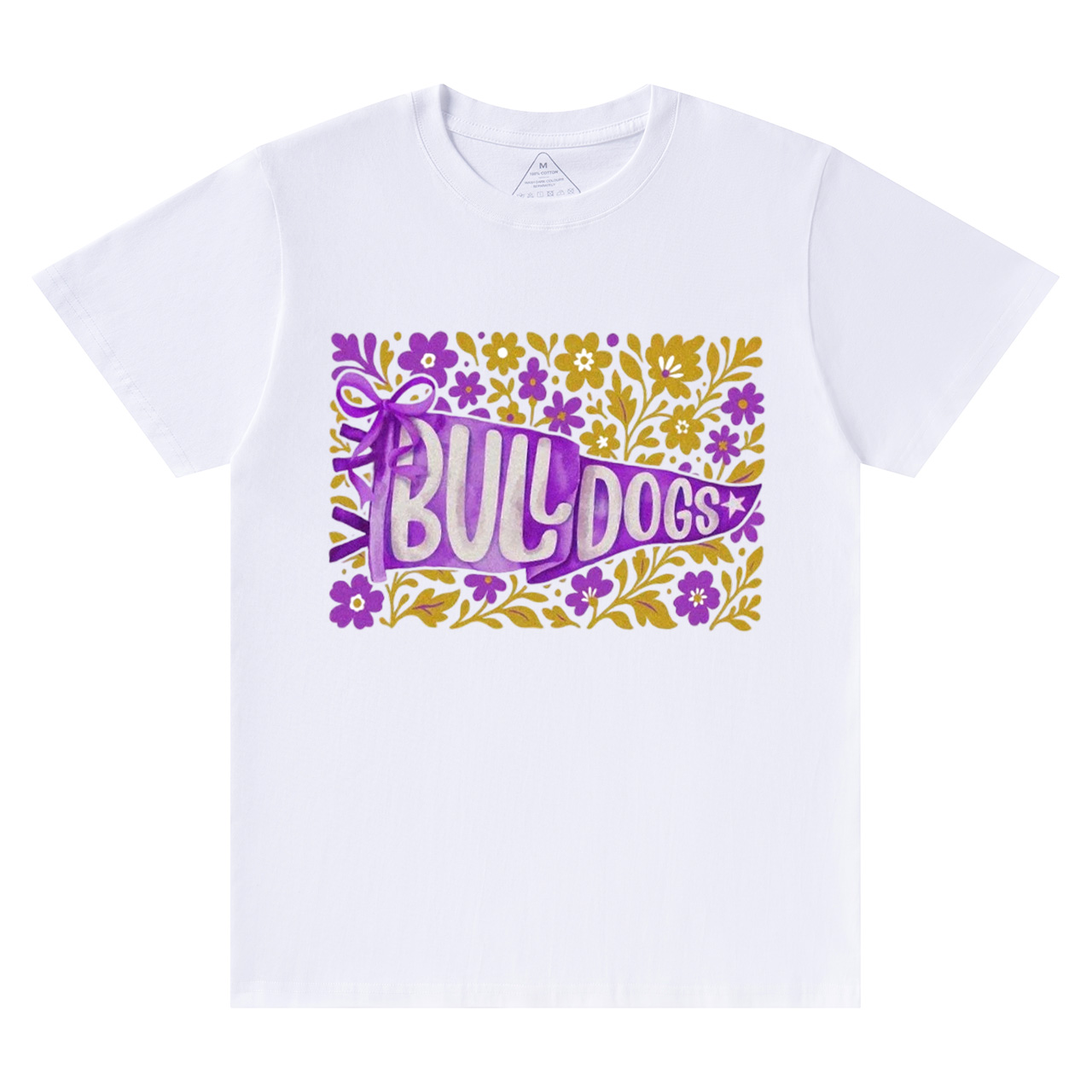 Personalized Team Mascot Watercolor Pennant Flower T-Shirts Beepumpkin