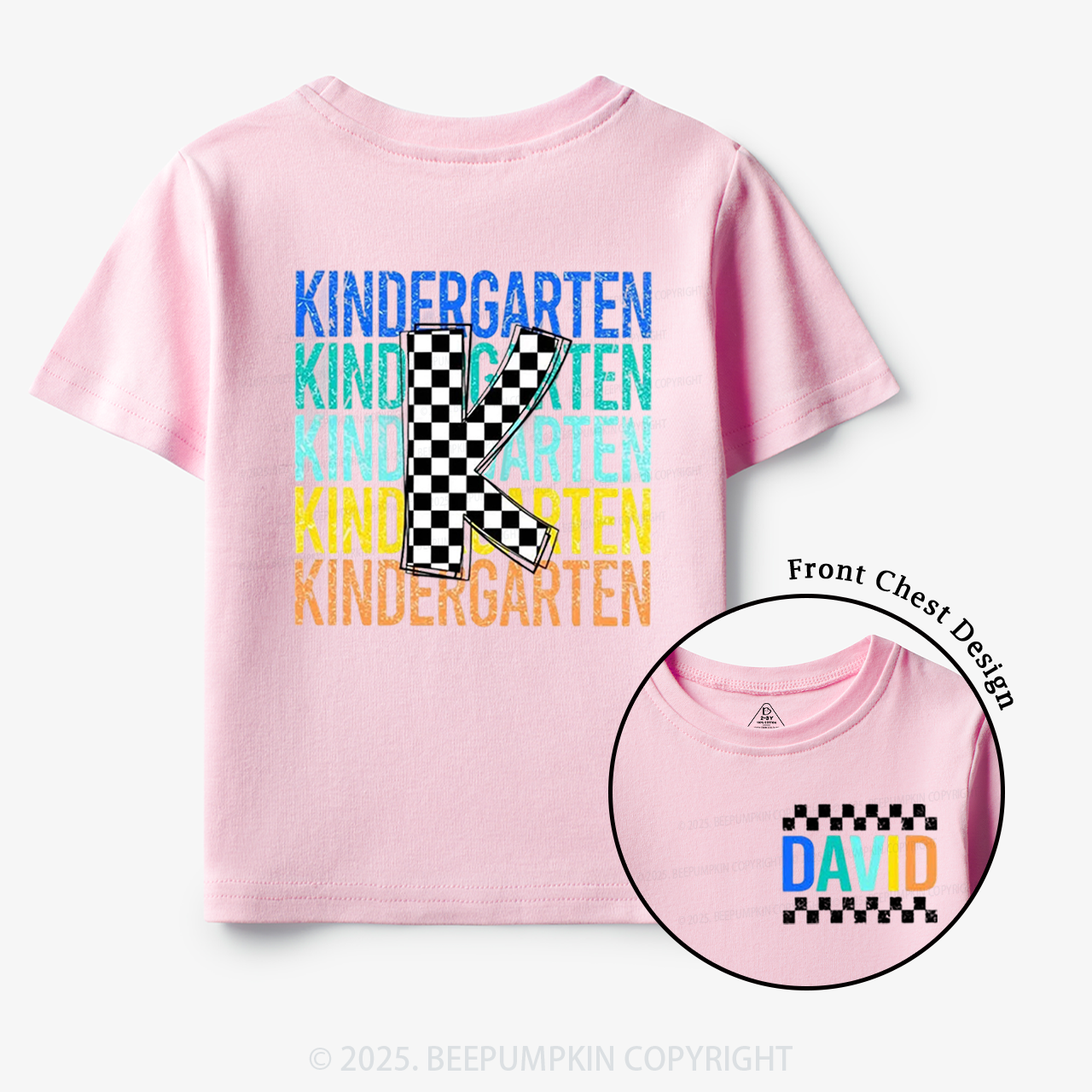 Personalized Rainbow Font First Day Of School Toddler&Kid's Tees Beepumpkin