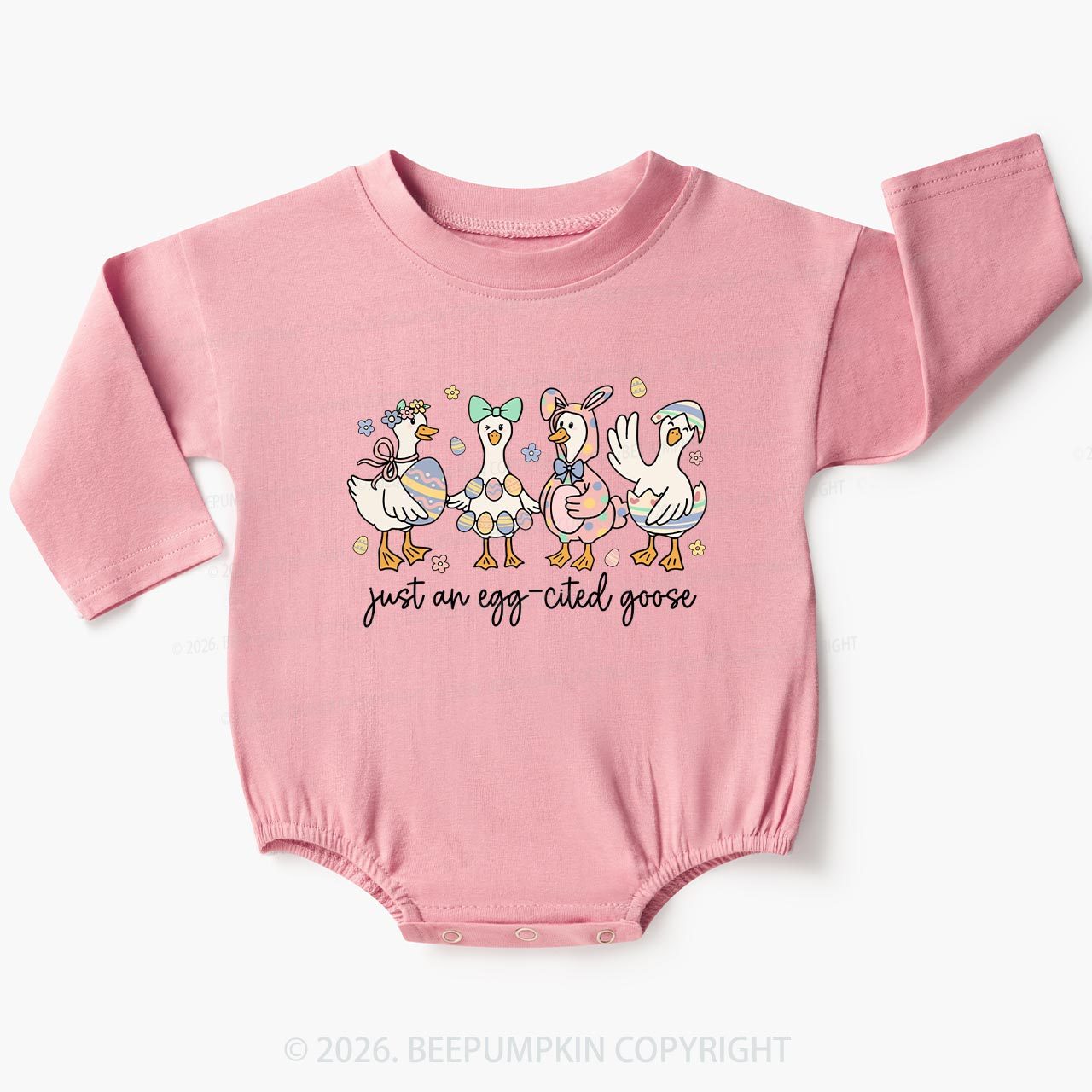 Just an Egg-cited Goose Happy Easter Baby Bubble Romper