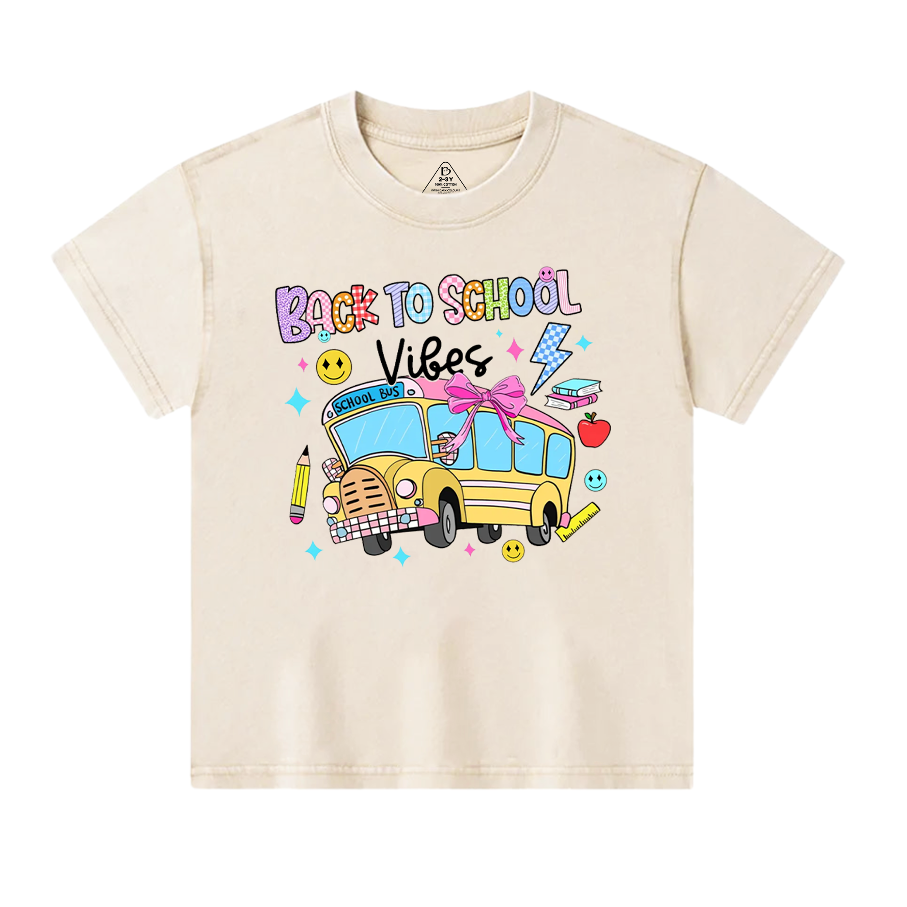 Personalized School Bus Toddler&Kids Washed Tees