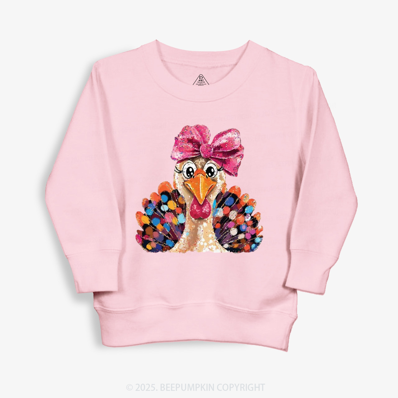 Turkey At The Table Thanksgiving Kid's Sweatshirt