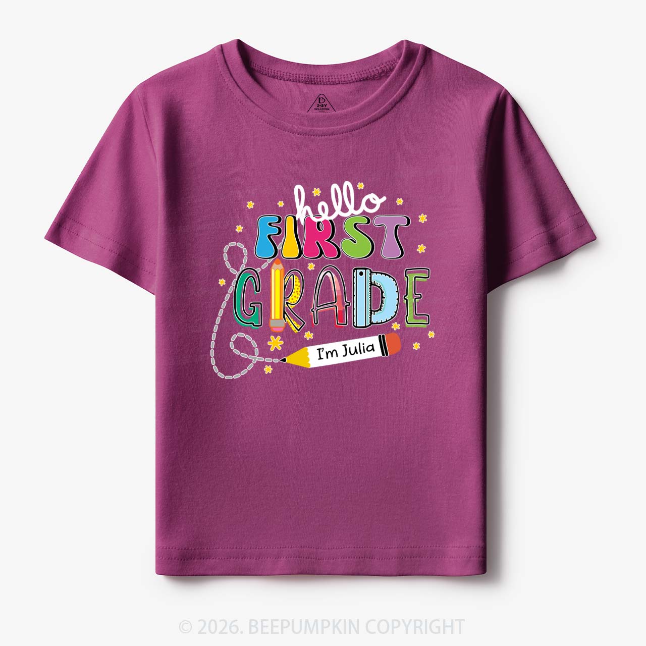 Hello First Grade I'm XXX Back To School Kids Shirt