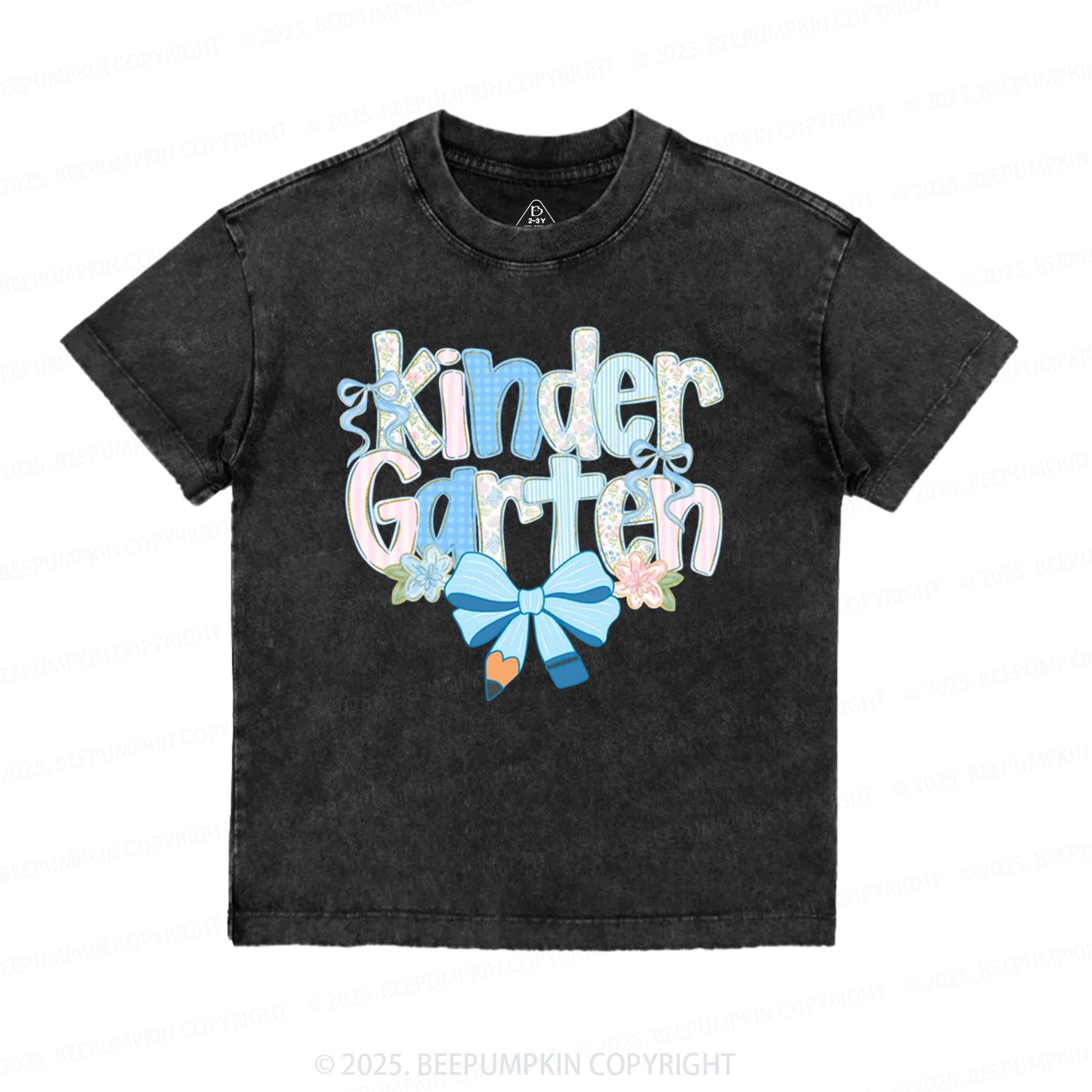  Personalized Floral Bundle Back To School Toddler&Kids Washed Tees