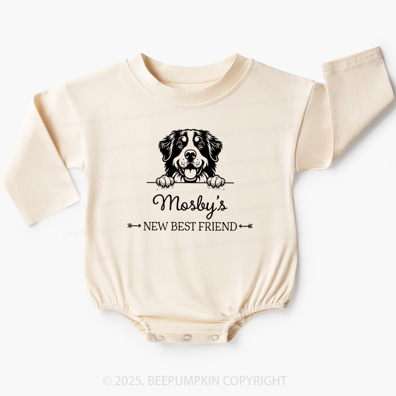 Personalized New Best Friend Baby Bubble Romper Beepumpkin