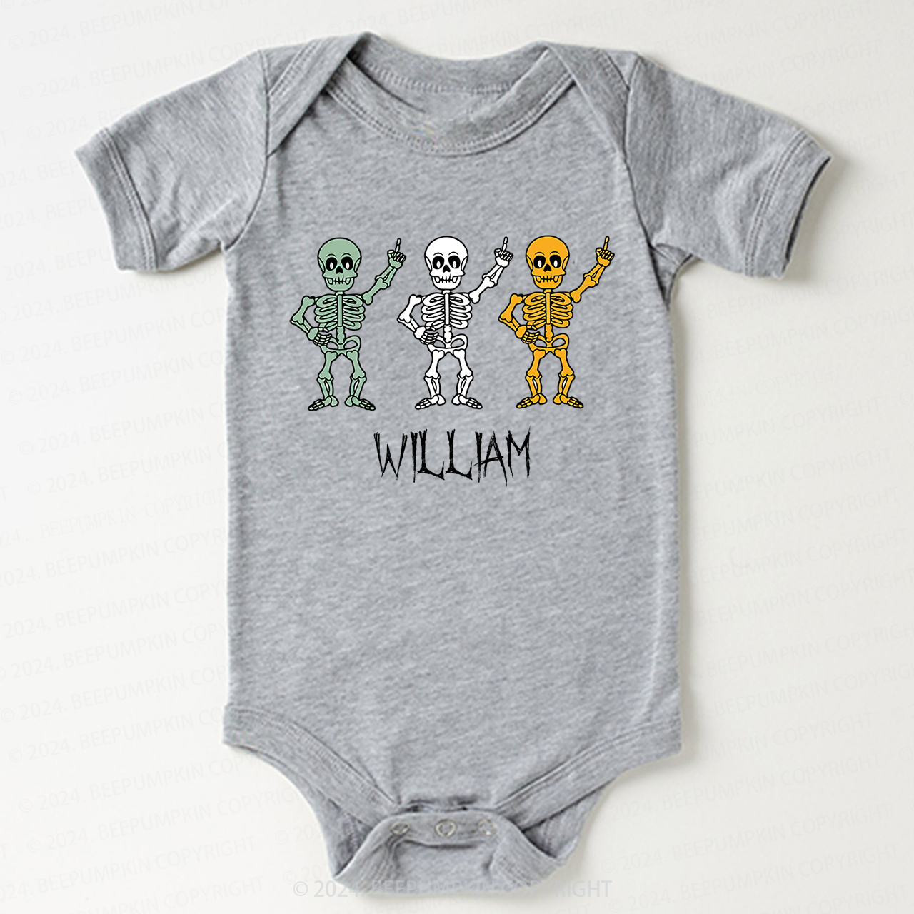 Personalized Halloween Skeleton Bodysuit For Baby