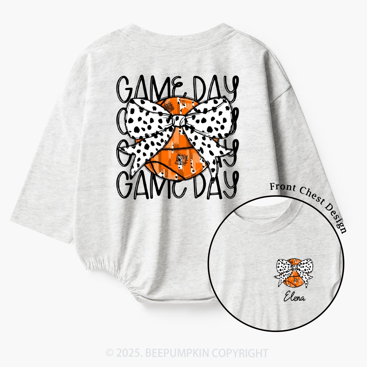 Personalized Game Day Baby Bubble Romper Beepumpkin