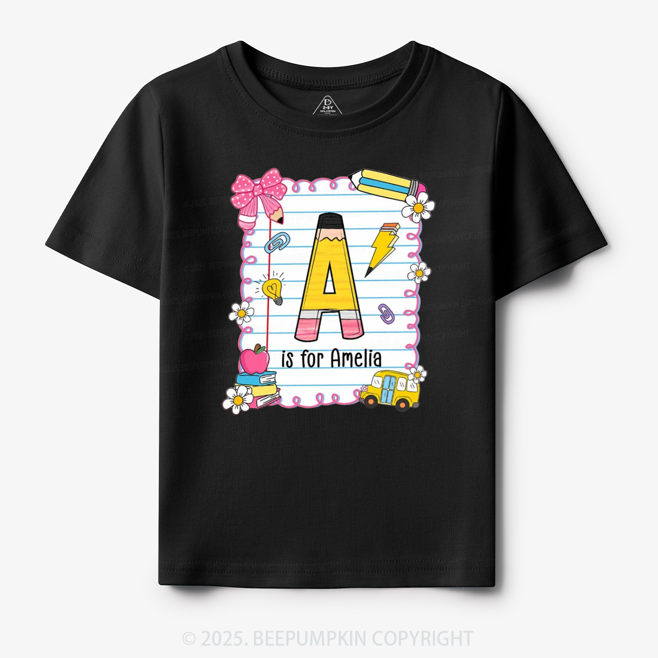 Personalized Alphabet Pencil Name Toddler&Kid's Tees Beepumpkin