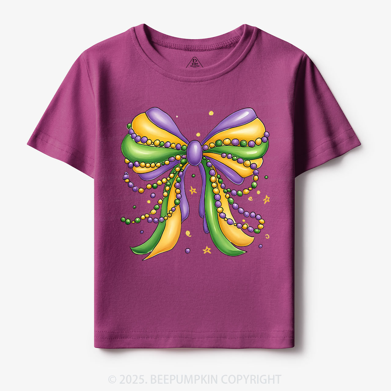 Mardi Gras Ribbon Bow Toddler&Kid's Tees Beepumpkin