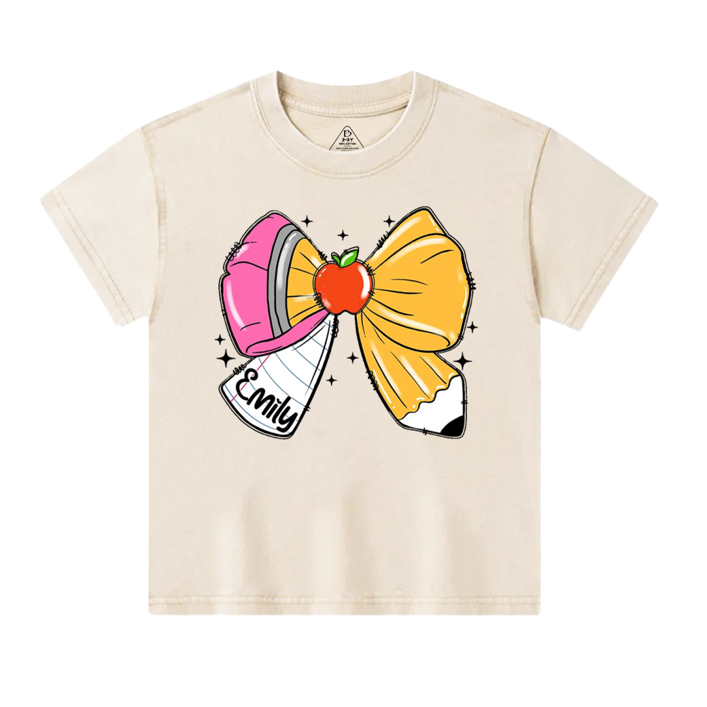 Personalized Pencil Name Toddler&Kids Washed Tees