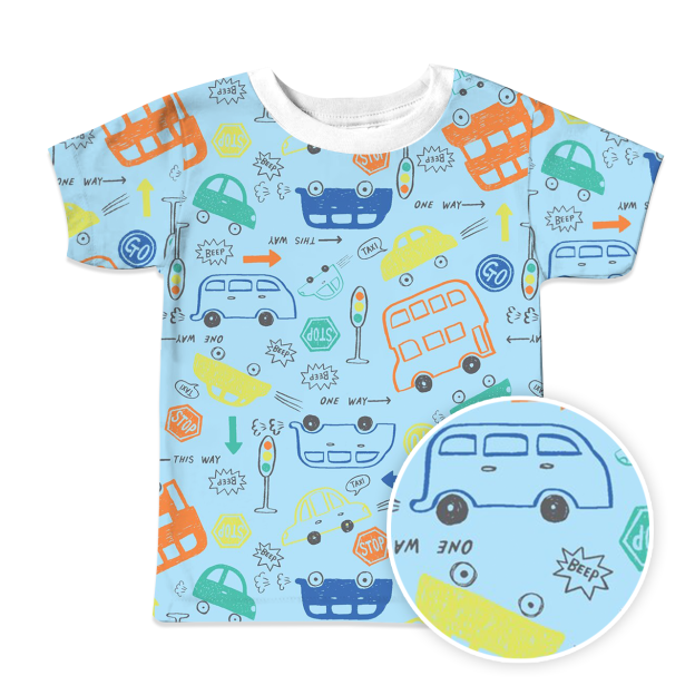 Crayon Cars Back To School All Over Print Kids Tees