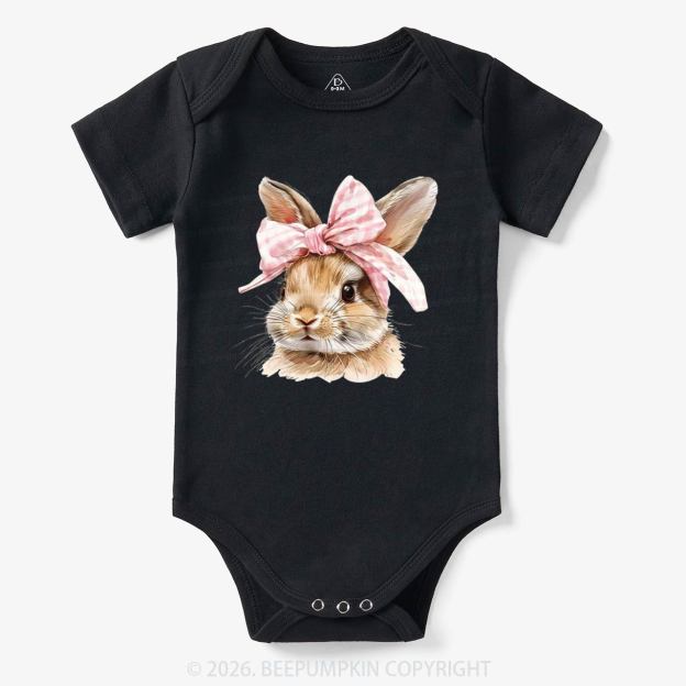 Cute Bunny with Bow Easter Bodysuit