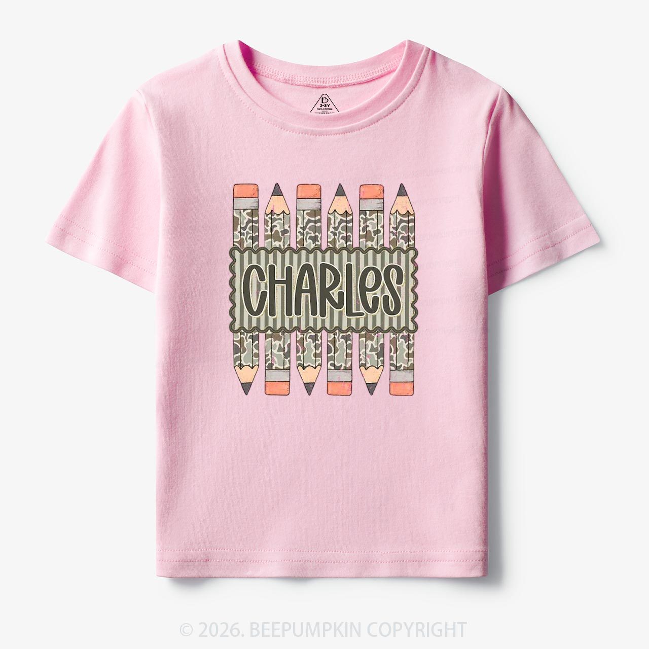 Personalized Back To School Camo Pencil Shirt