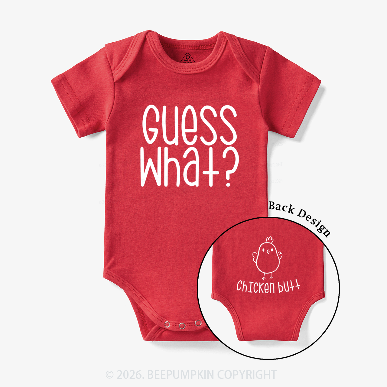 Guess What Chicken Butt Funny Farm Bodysuit