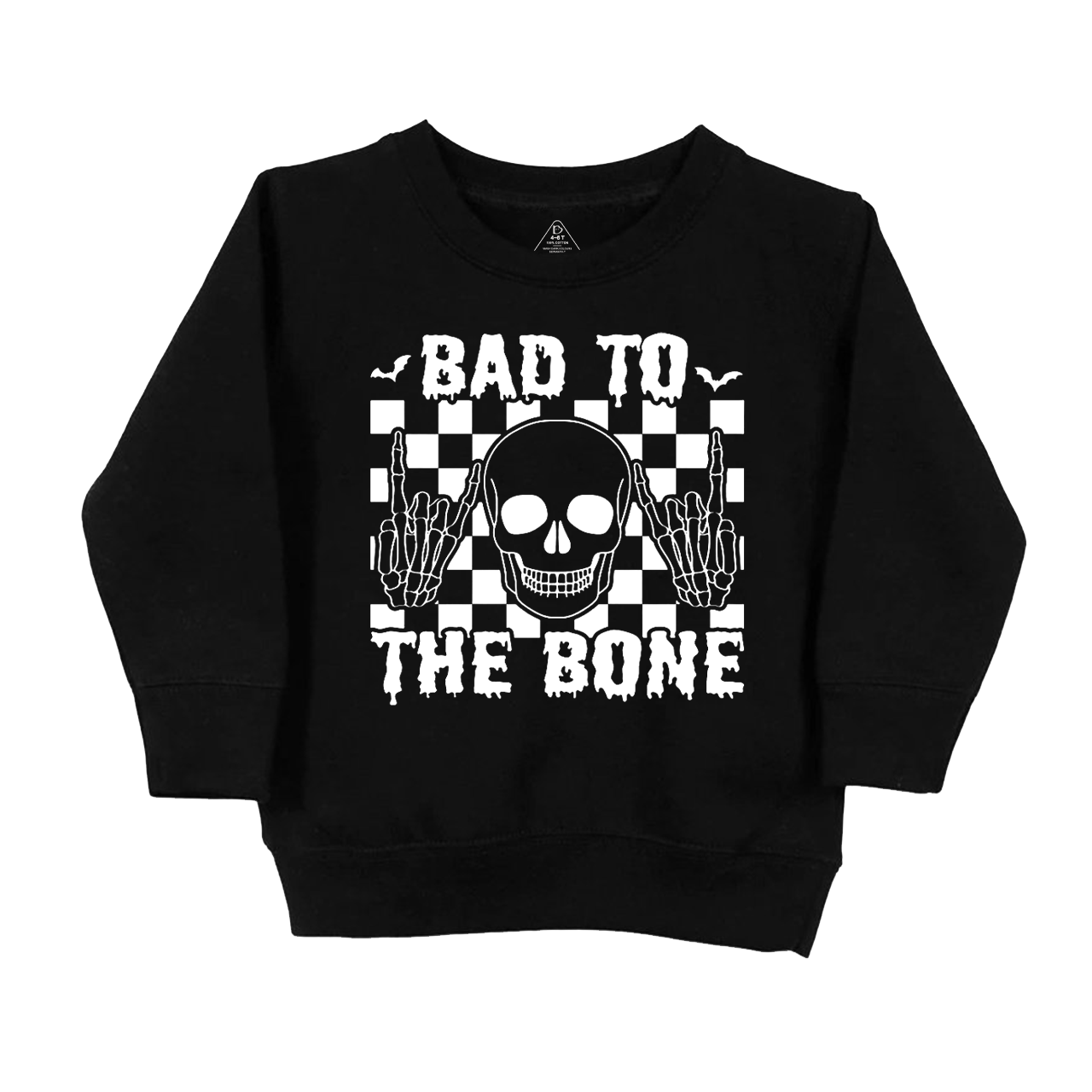Skull Halloween Bad To The Bone Kids Sweatshirt