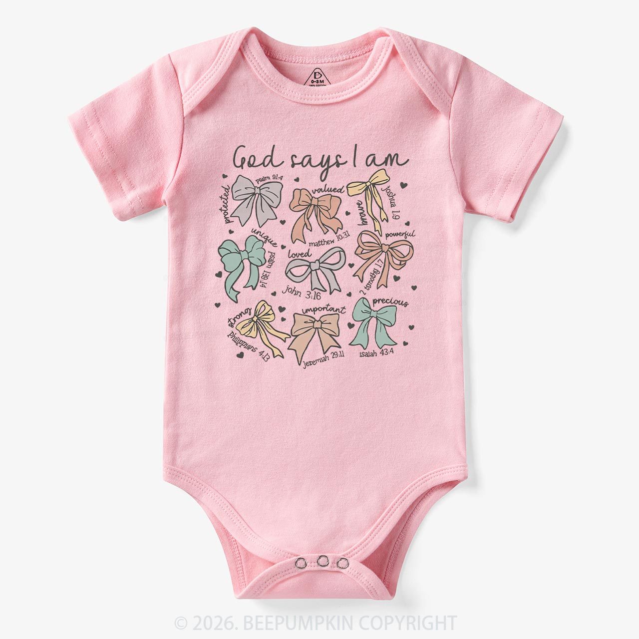 Jesus Gifts God Says I Am Girl Baby Bodysuit