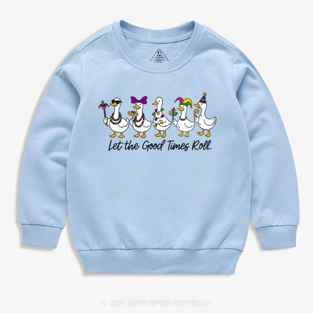 Silly Goose Mardi Gras Kid's Sweatshirt
