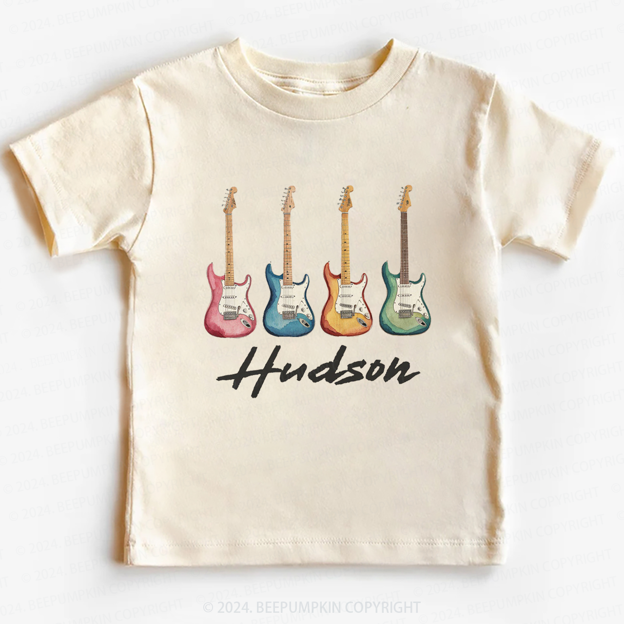 Personalized Electric Guitars In A Row Toddler&Kids Tees 8