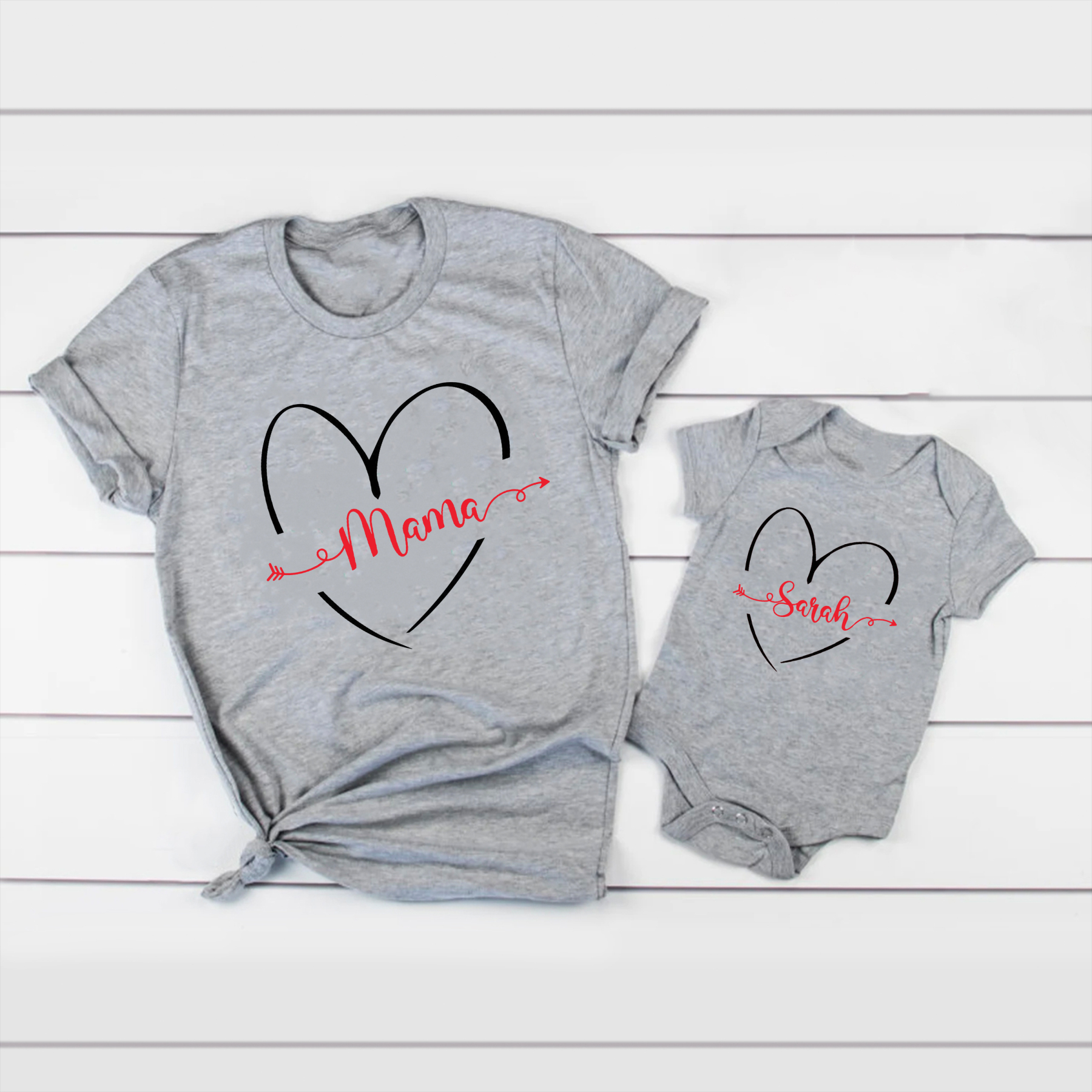 Heart Arrows Valentines Day Family Matching Shirts