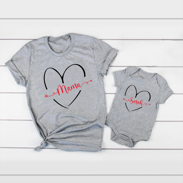 Heart Arrows Valentines Day Family Matching Shirts