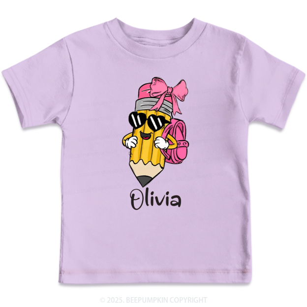 Personalized Boy Girl Pencil Toddler&Kid's Tees Beepumpkin
