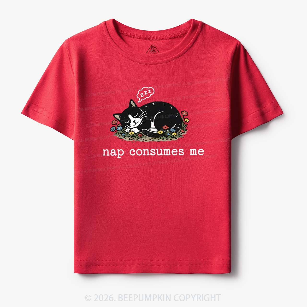 Funny Cat Meme Nap Consumes Me Toddler&Kid's Tees