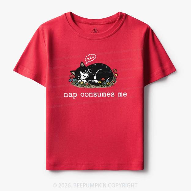 Funny Cat Meme Nap Consumes Me Toddler&Kid's Tees