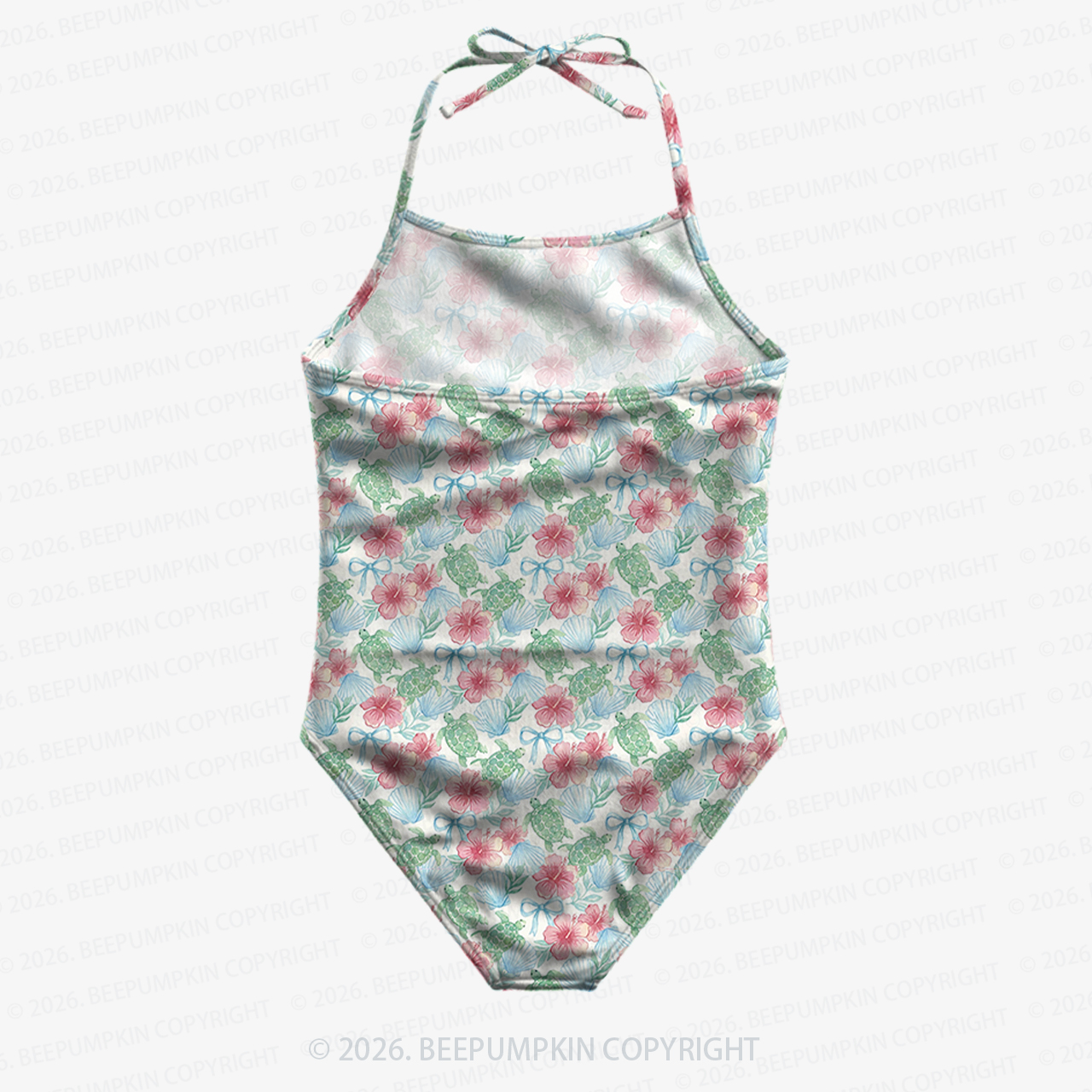 [Copy]Bloom Garden Girls Halter Tie Swimsuit