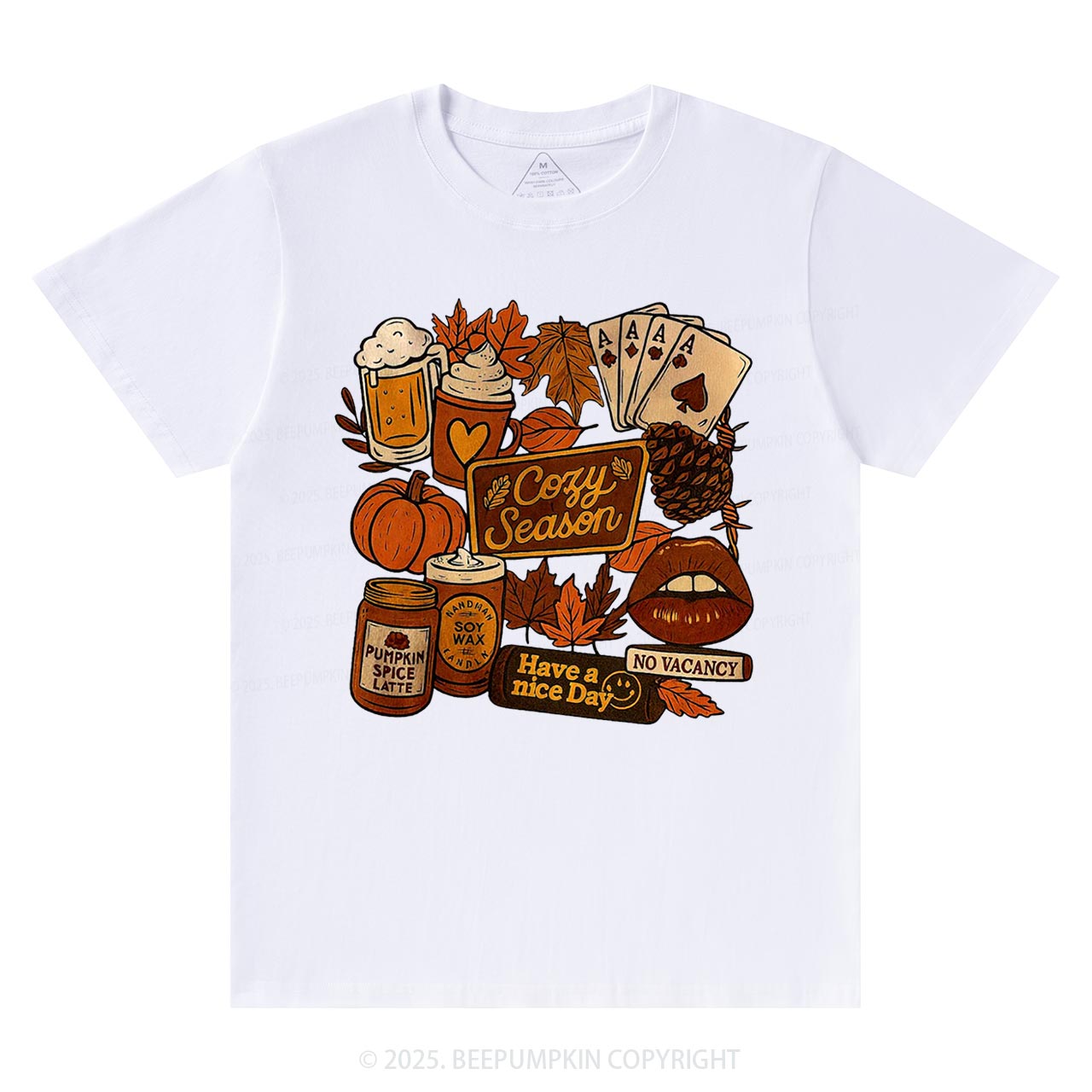 Retro Fall Collage Sublimation T-Shirts Beepumpkin