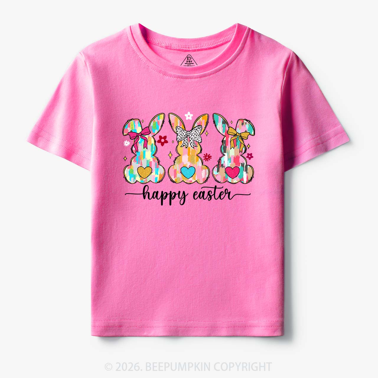 Pastel Brush Happy Easter Bunnie Toddler&Kid's Tees