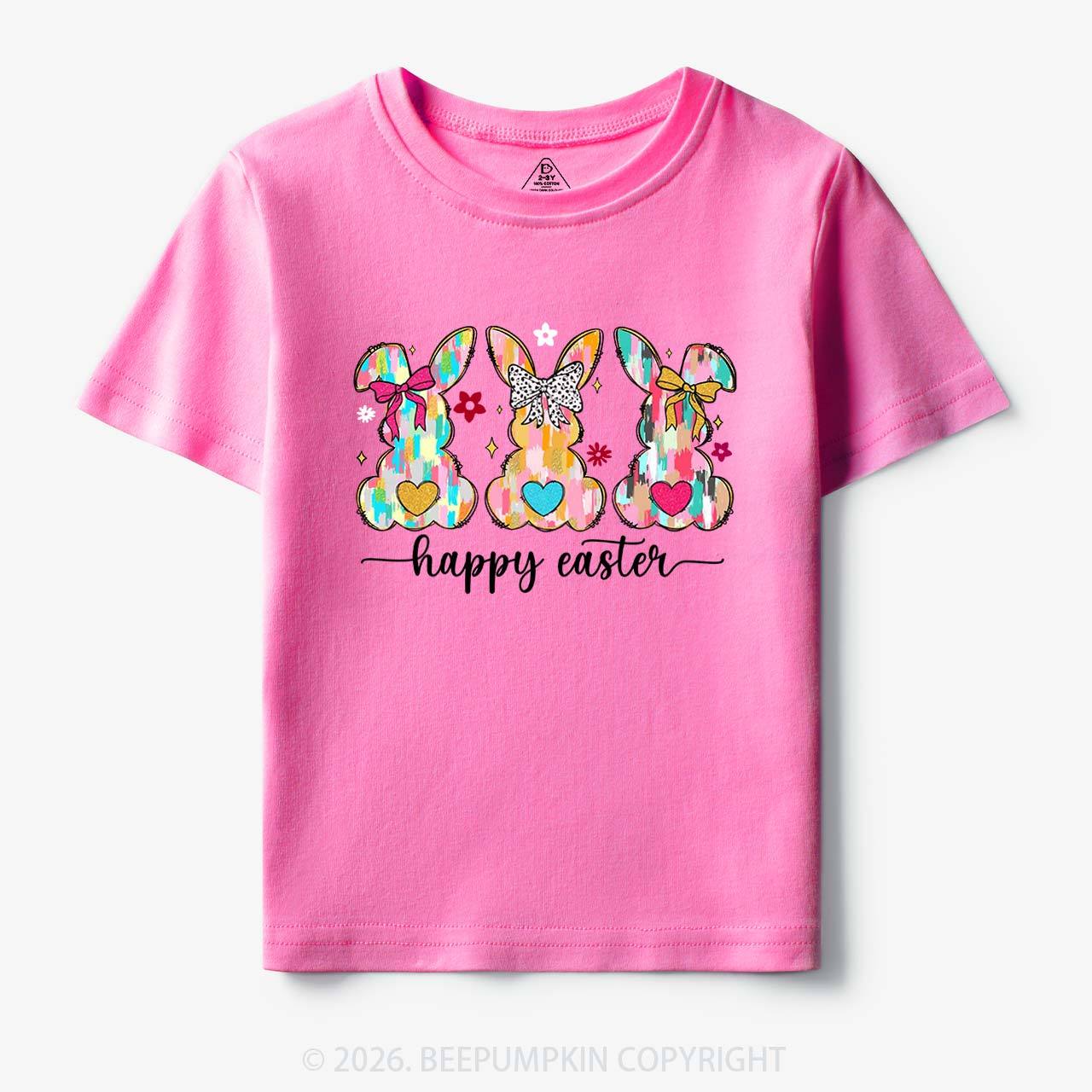Pastel Brush Happy Easter Bunnie Toddler&Kid's Tees