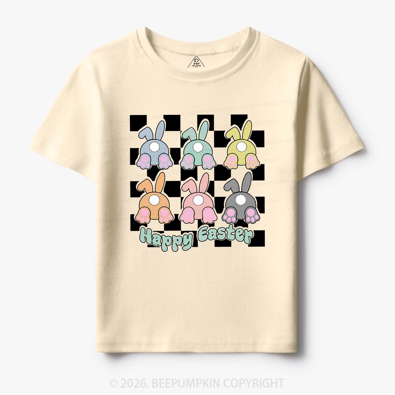 Happy Easter Bunnies Checkered Toddler&Kid's Tees