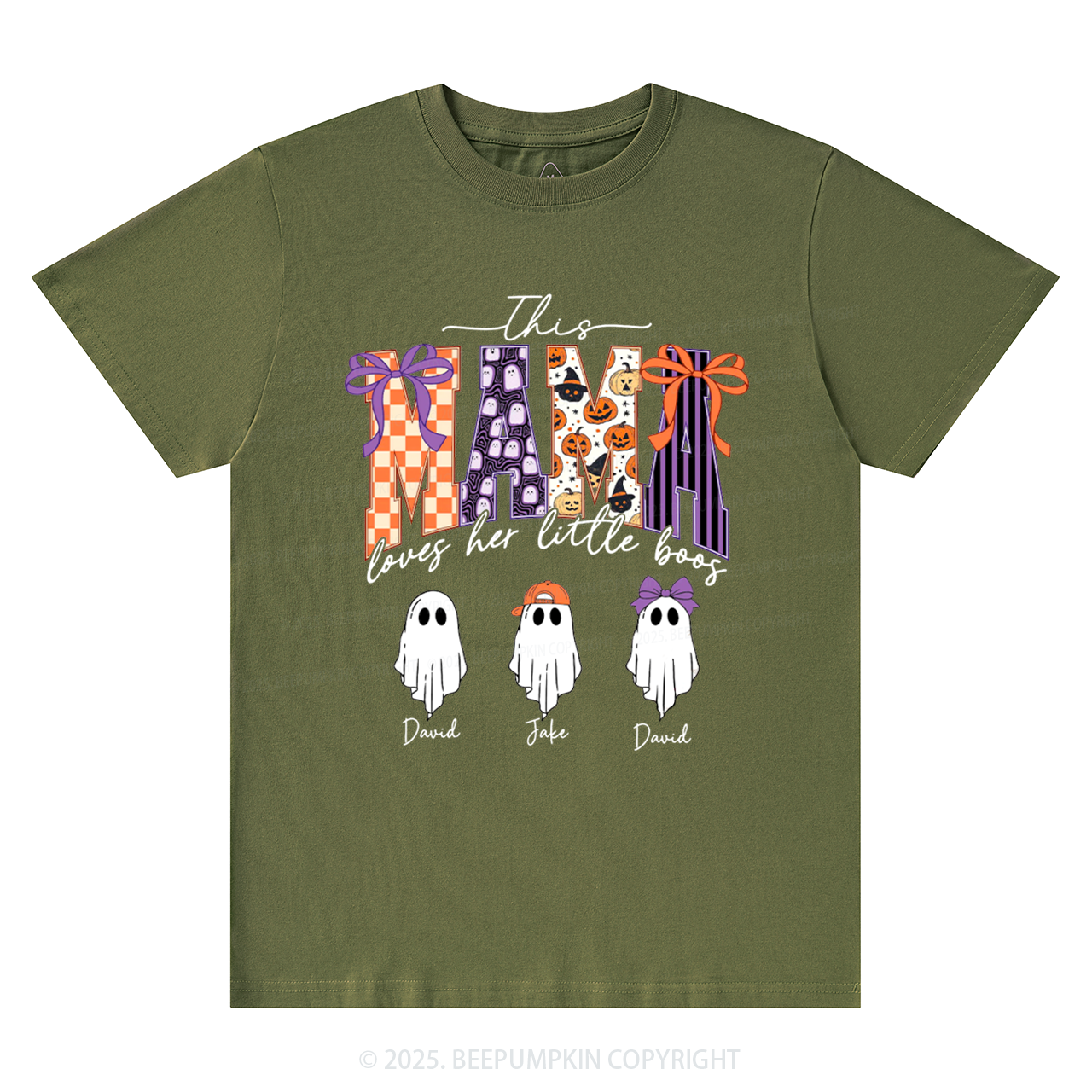 Personalized Halloween Mama Ghost T-Shirts Beepumpkin