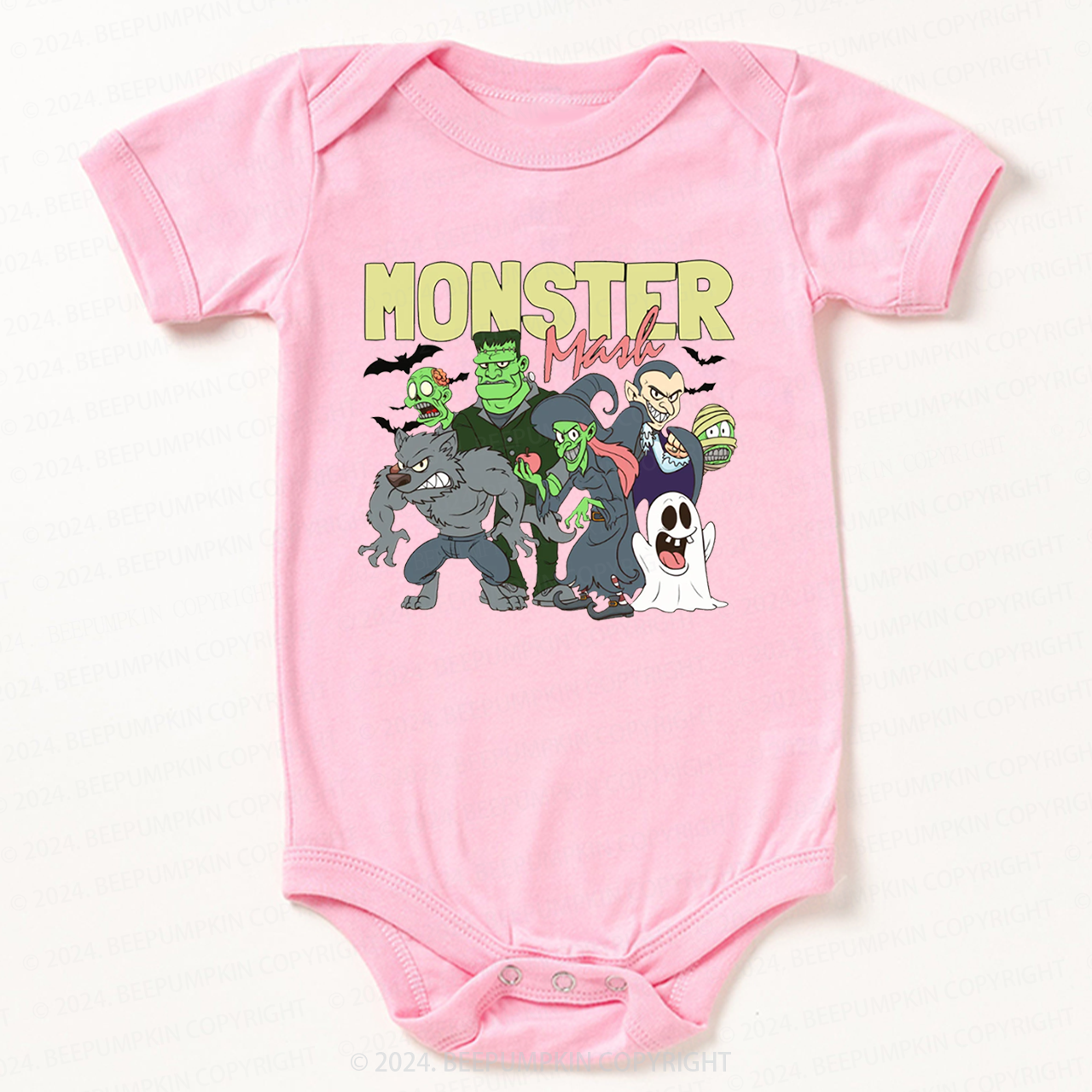 Halloween Retro Monster Bodysuit For Baby