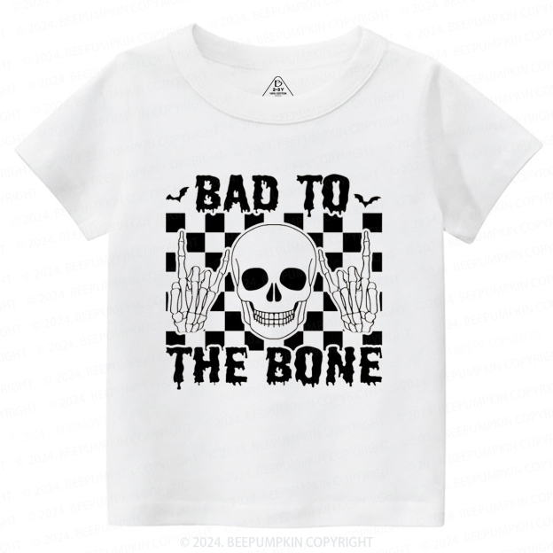 Skull Halloween Shirt-Bad To The Bone Toddler&Kids Tees 