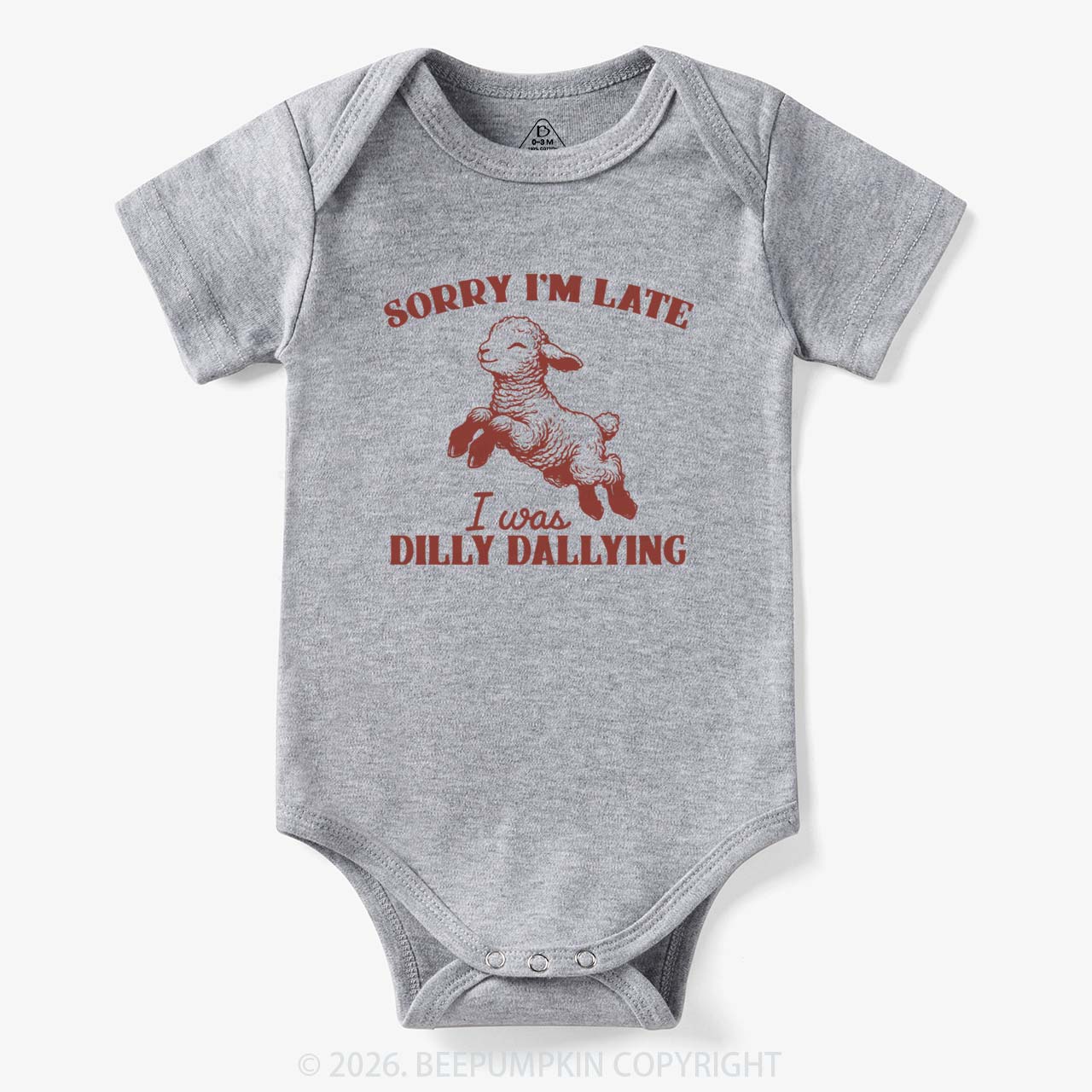 Sorry I'm Late I Was Dilly Dallying Lamb Sheep Bodysuit