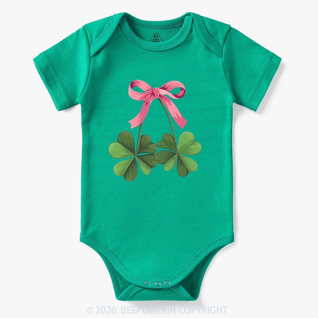 Lucky Shamrock Bow St Patrick's Day Bodysuit